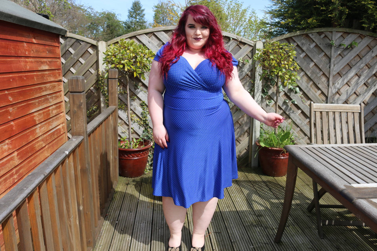 Cobalt Dress with Sweetheart Neckline