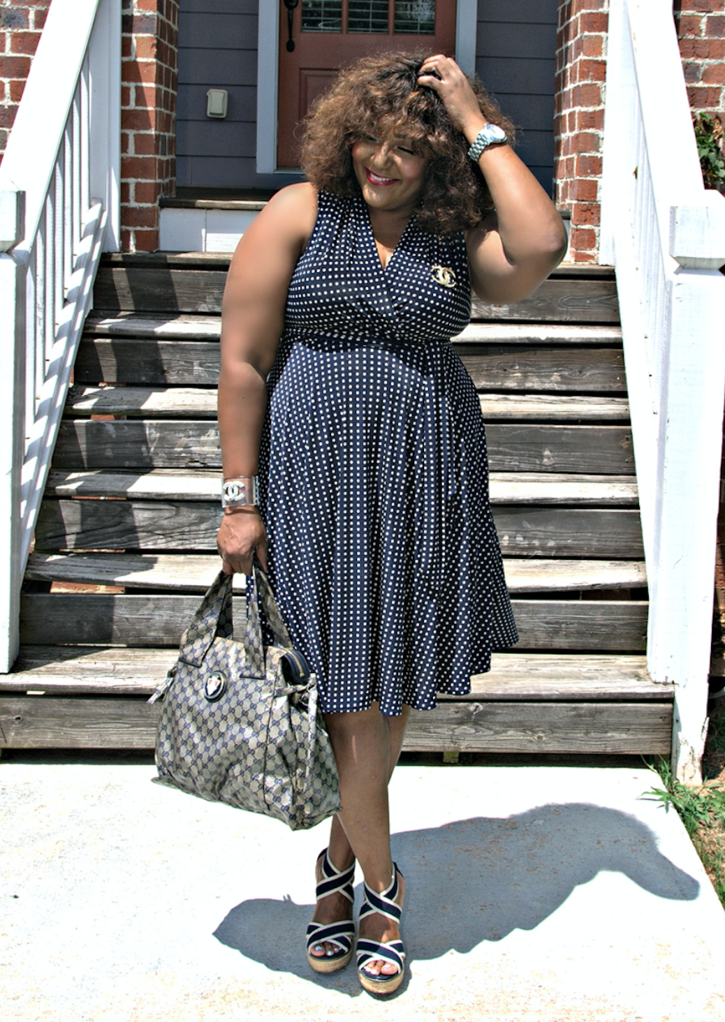 Polka Dot Wrap Dress for Work