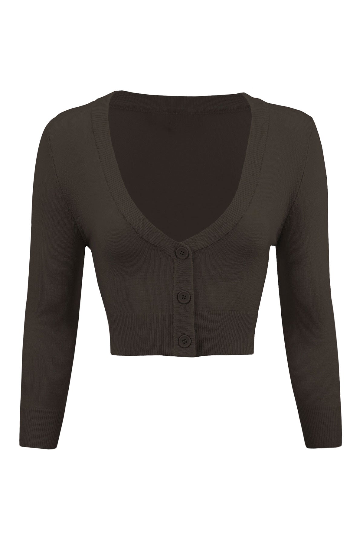 Coffee Cropped Cardigan – karina dresses