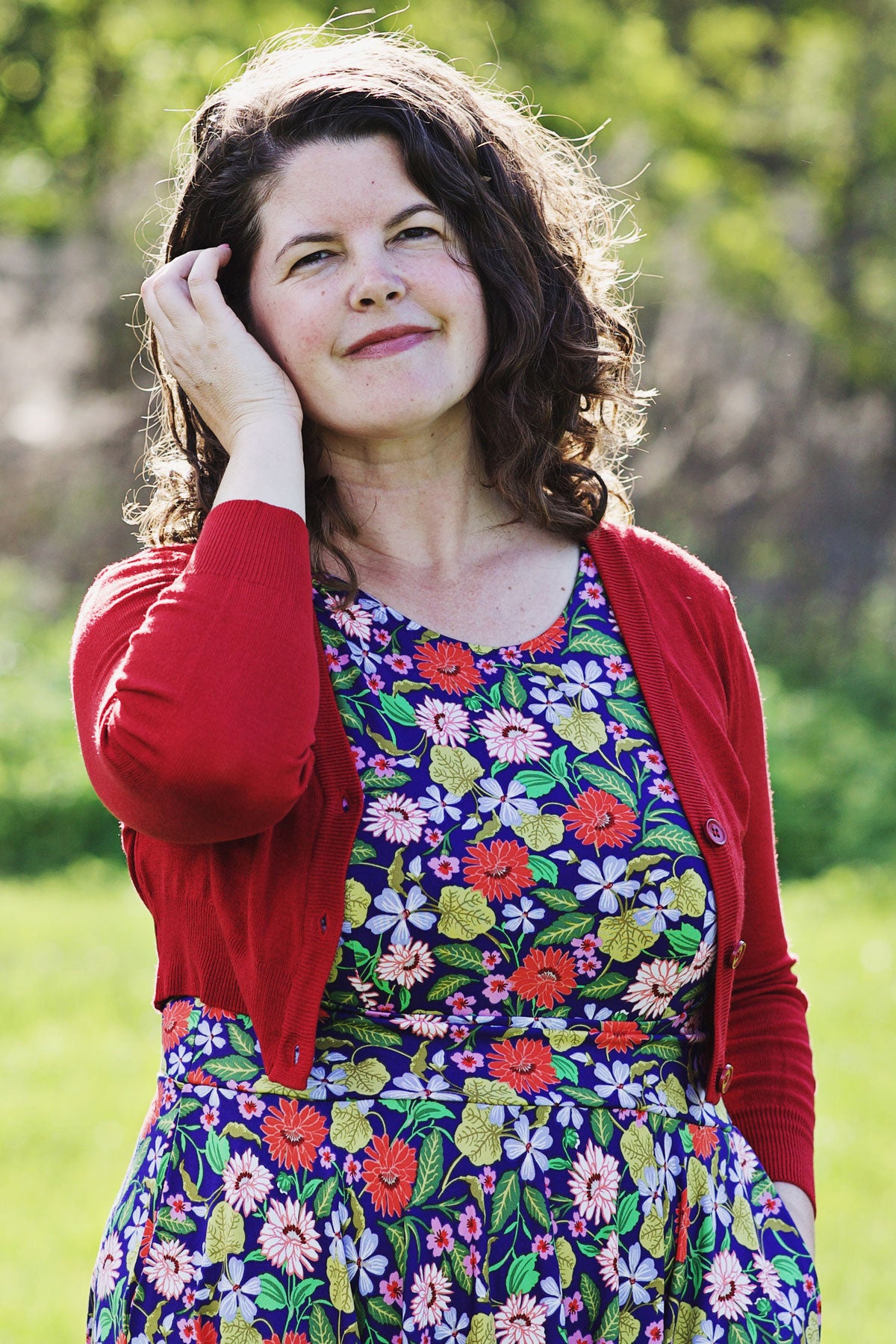 knee length dresses for ladies Tomato Red Cropped Cardigan 4XL