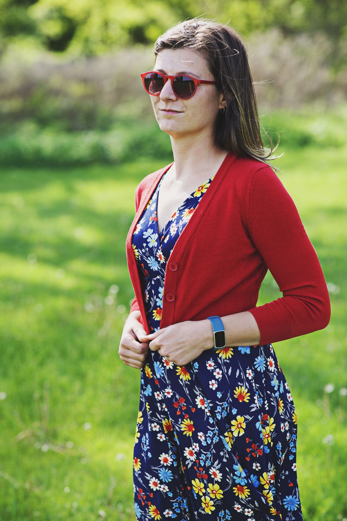 Tomato Red Cropped Cardigan 4XL