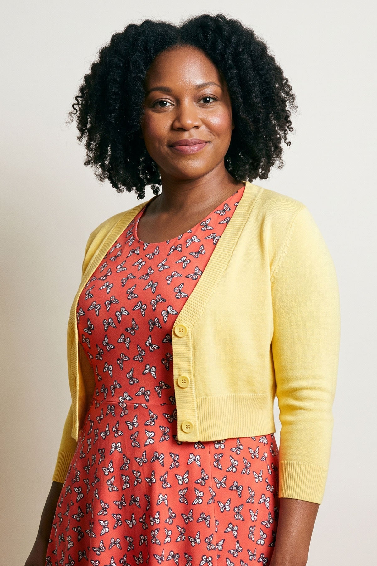 Daffodil Yellow Cropped Cardigan 3XL
