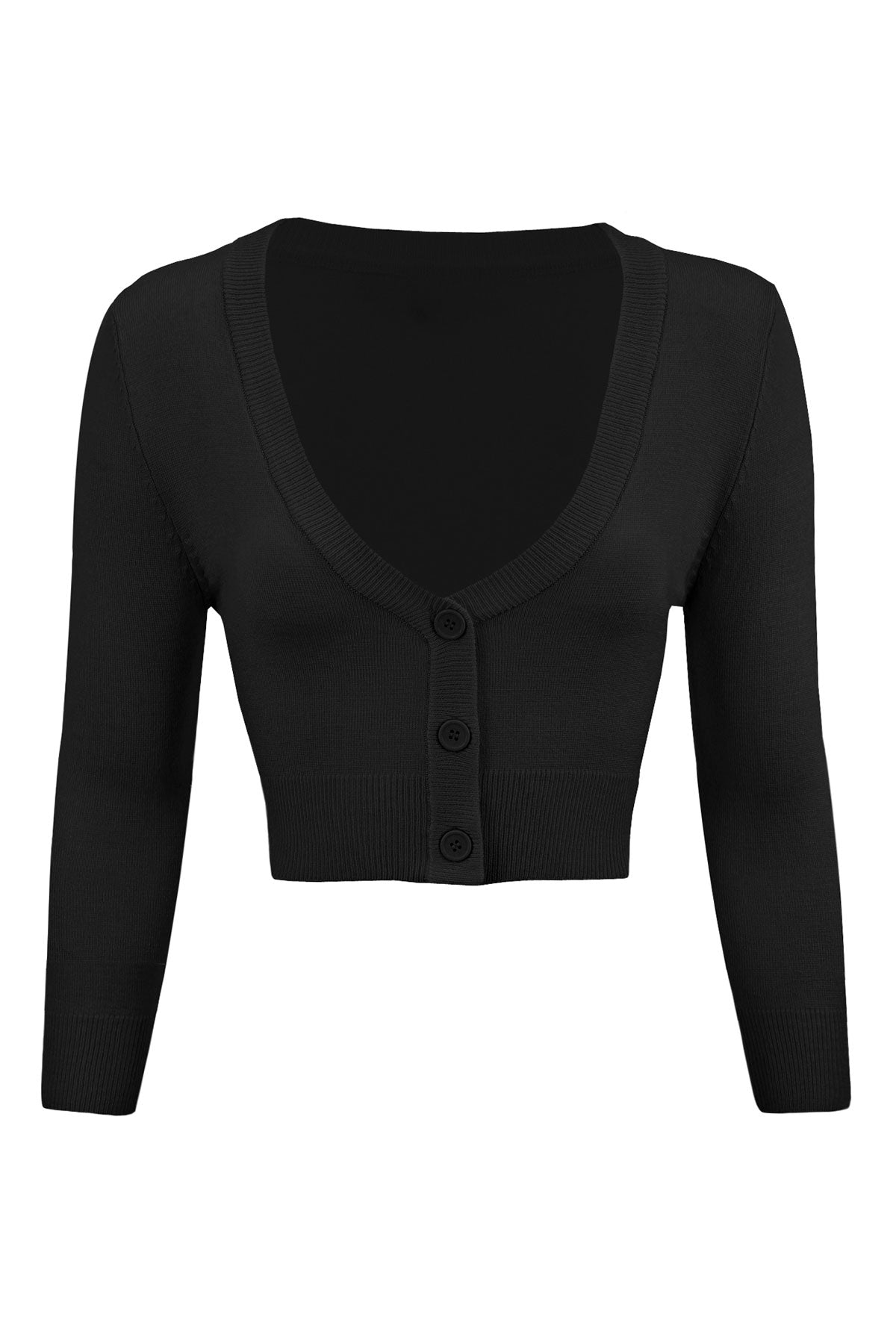 Classic Black Cropped Cardigan for Dresses S/M Classic Black Cropped Cardigan for Dresses S/M