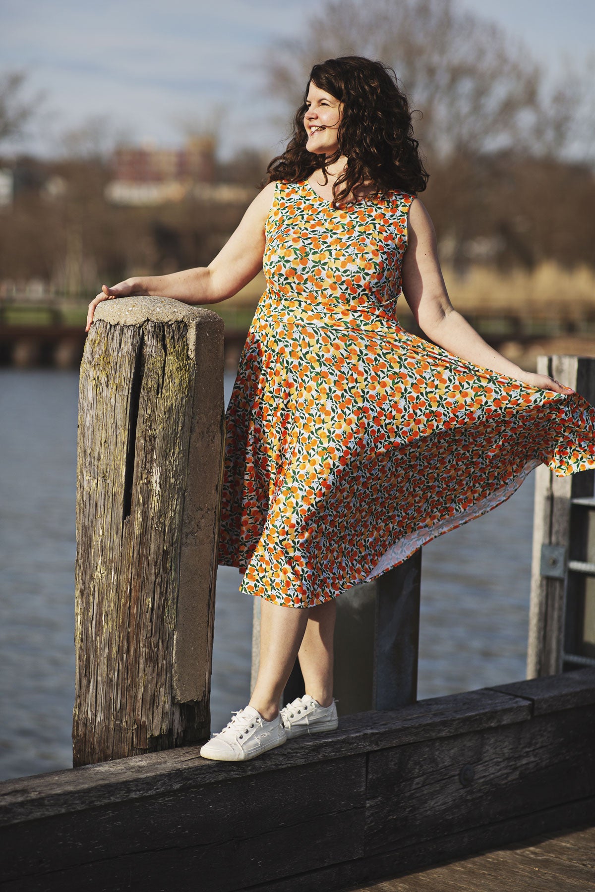 orange lily dress Vy m