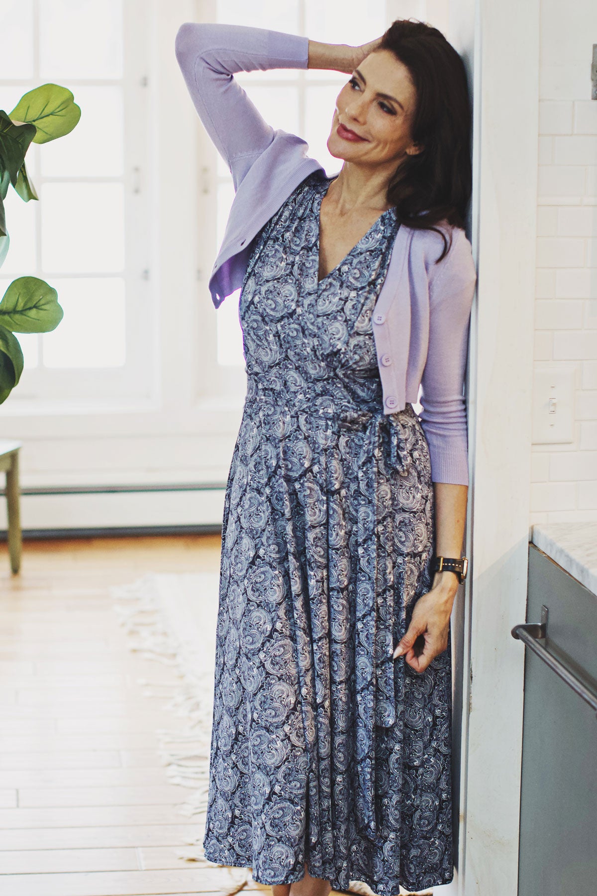 chinese dress ladies Lilac Purple Cropped Cardigan for Dresses Xs