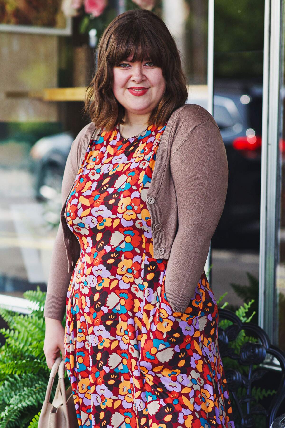 Mocha Cropped Cardigan – karina dresses - Main Image