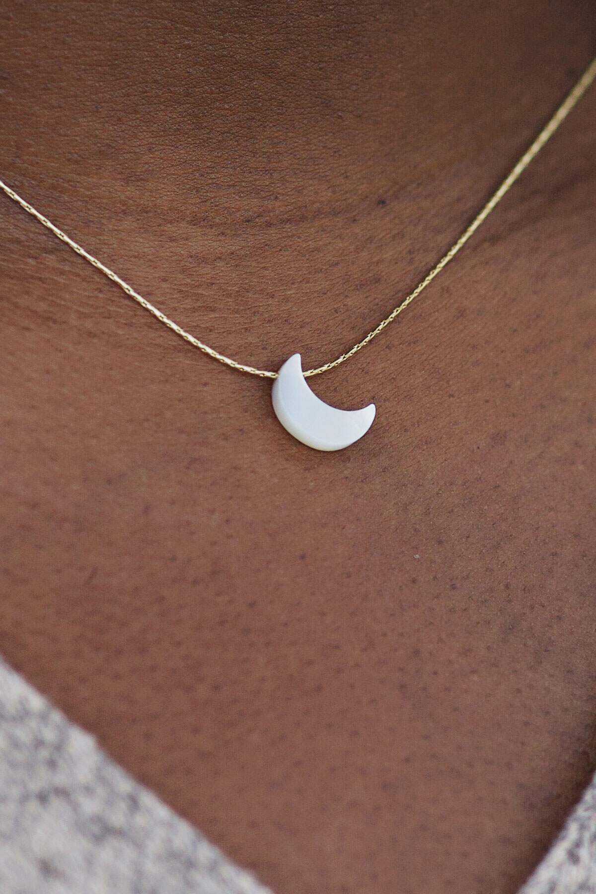 Mother of Pearl Moon Necklace – karina dresses