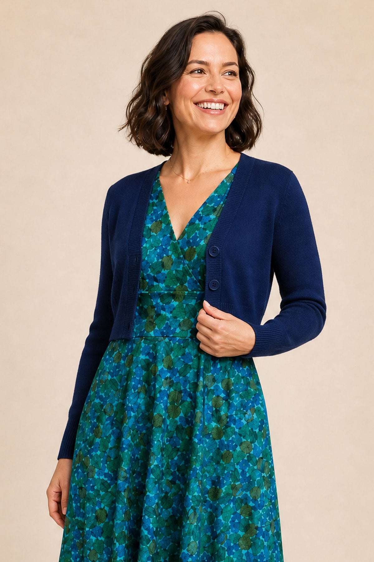 Navy Cropped Cardigan – karina dresses