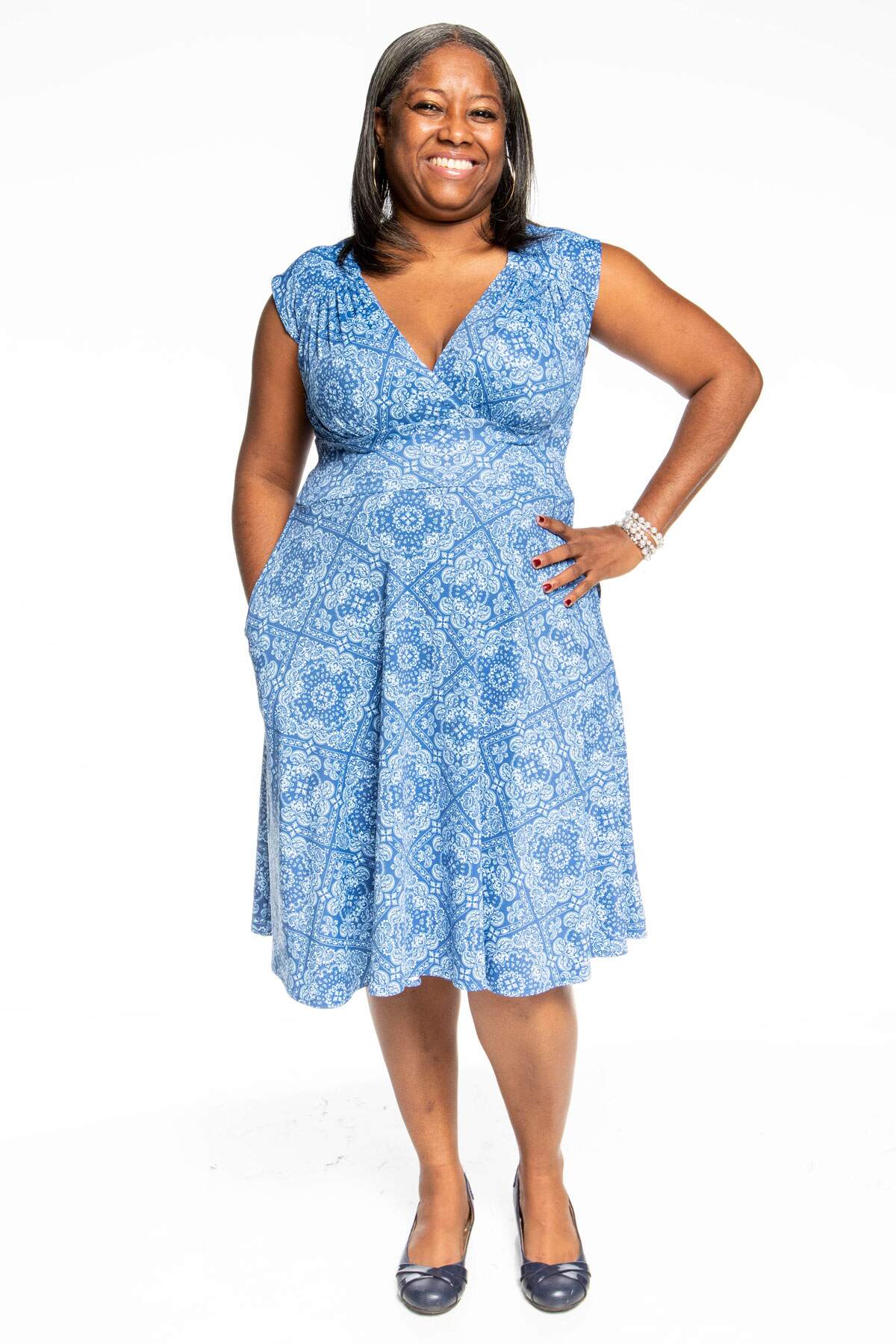 Nora Dress - Blue Bandana [FINAL SALE] – karina dresses