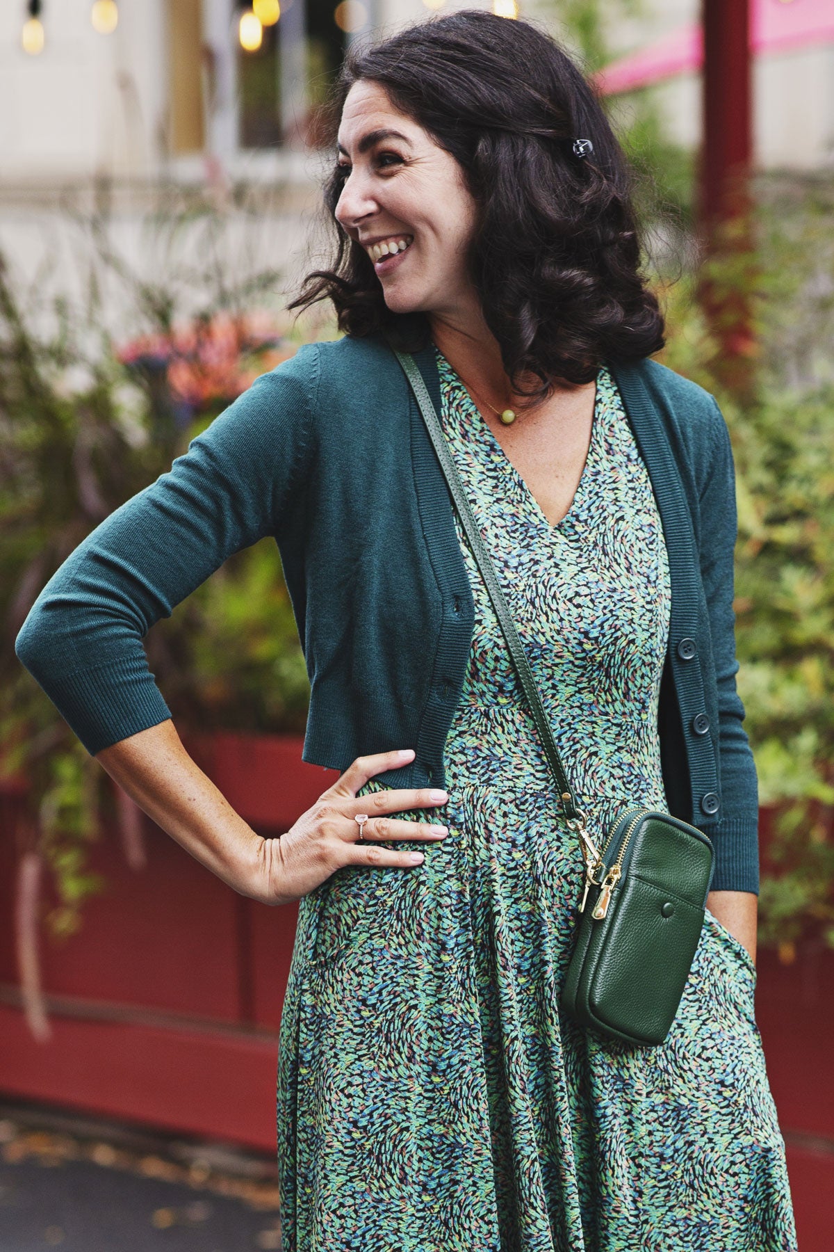 Peacock Cropped Cardigan – karina dresses