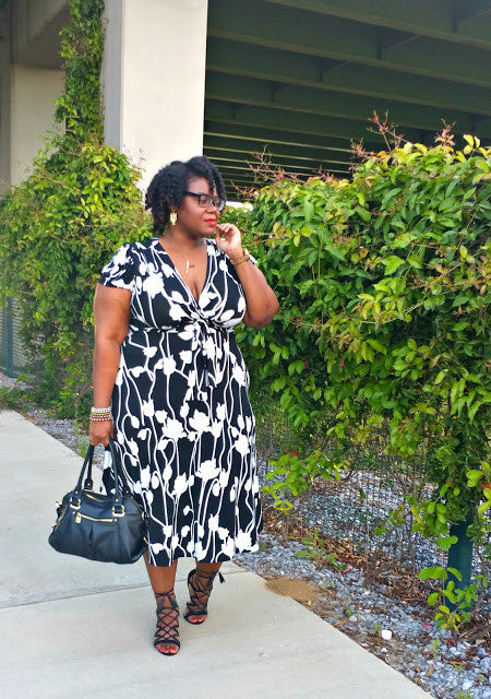 Black and White Midi Dress for Day to Night