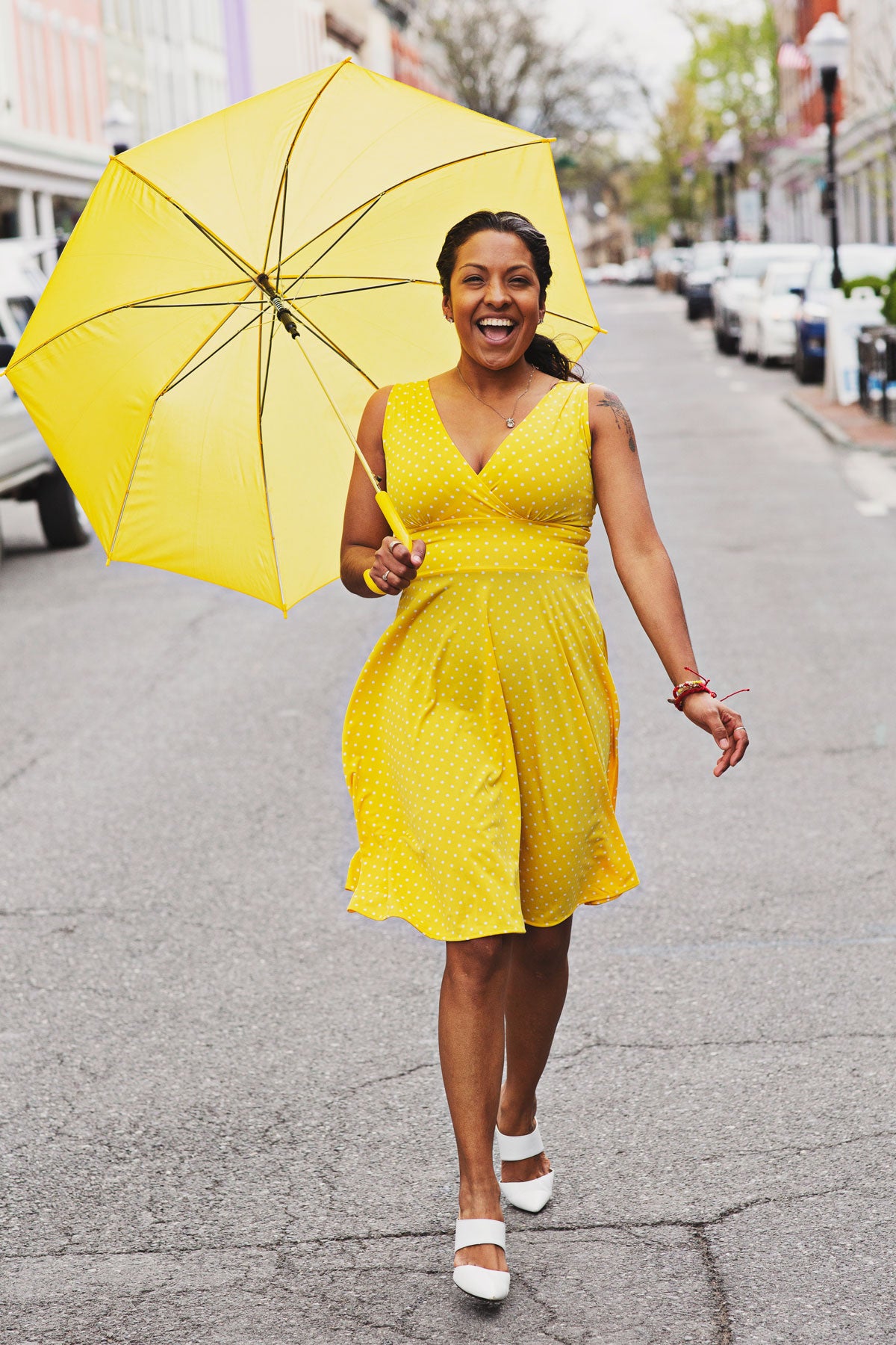 Audrey Dress - Sunshine Dot FINAL SALE