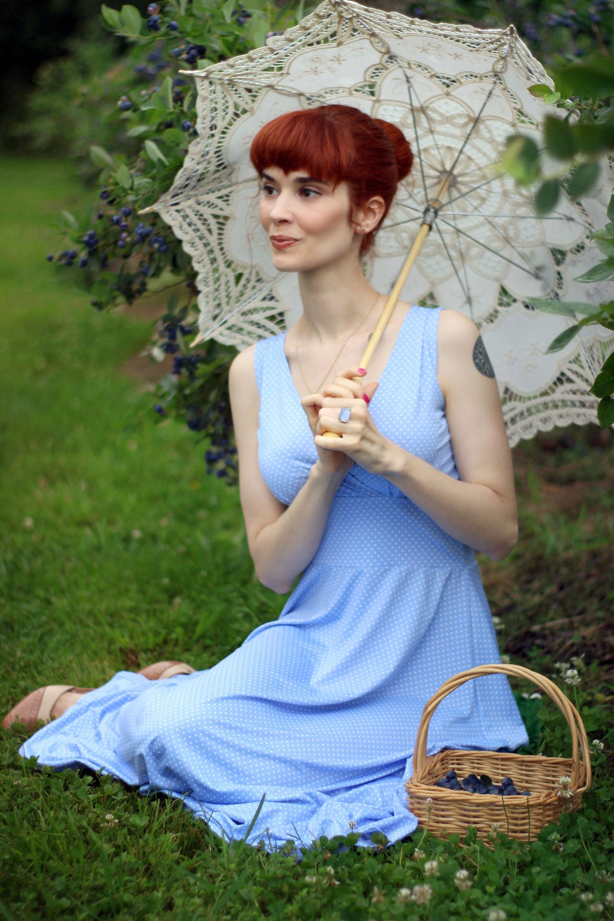 Abigail Dress - Forget Me Not Dot FINAL SALE