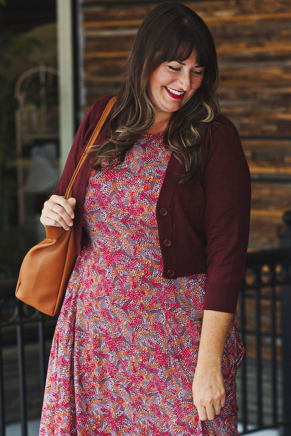 Burgundy Cropped Cardigan