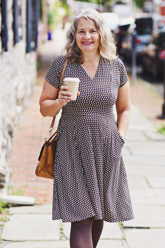 Cece Dress - Chestnut Half Moons
