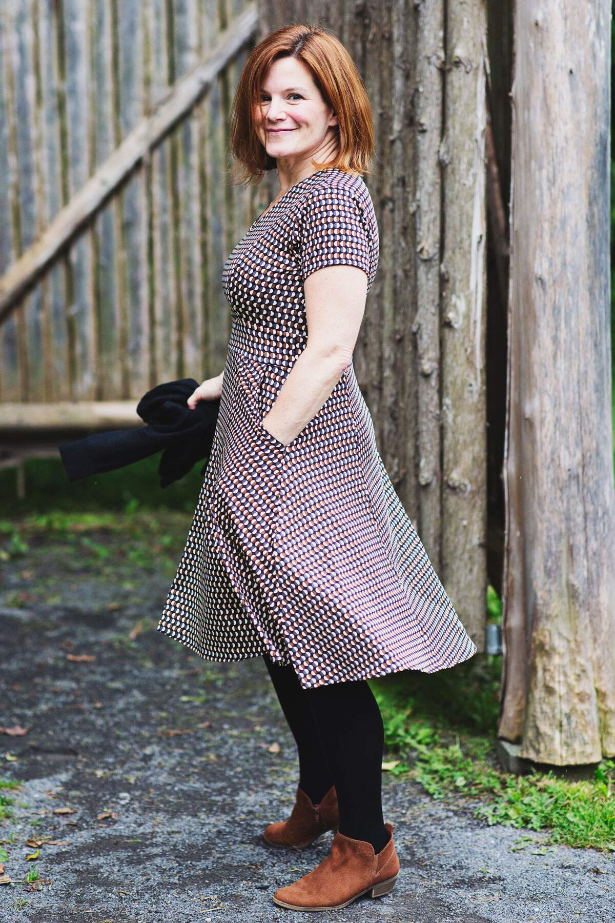 Cece Dress - Chestnut Half Moons
