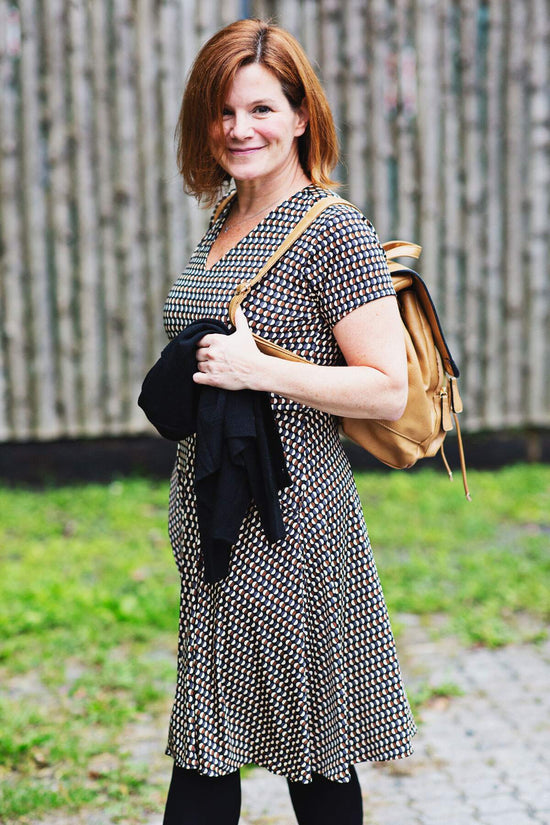 Cece Dress - Chestnut Half Moons