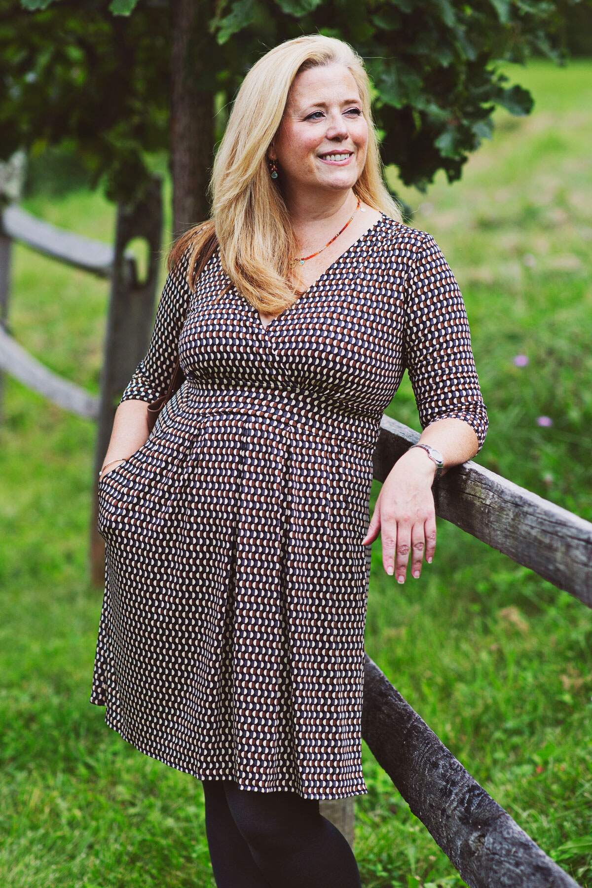 Penelope Dress - Chestnut Half Moons
