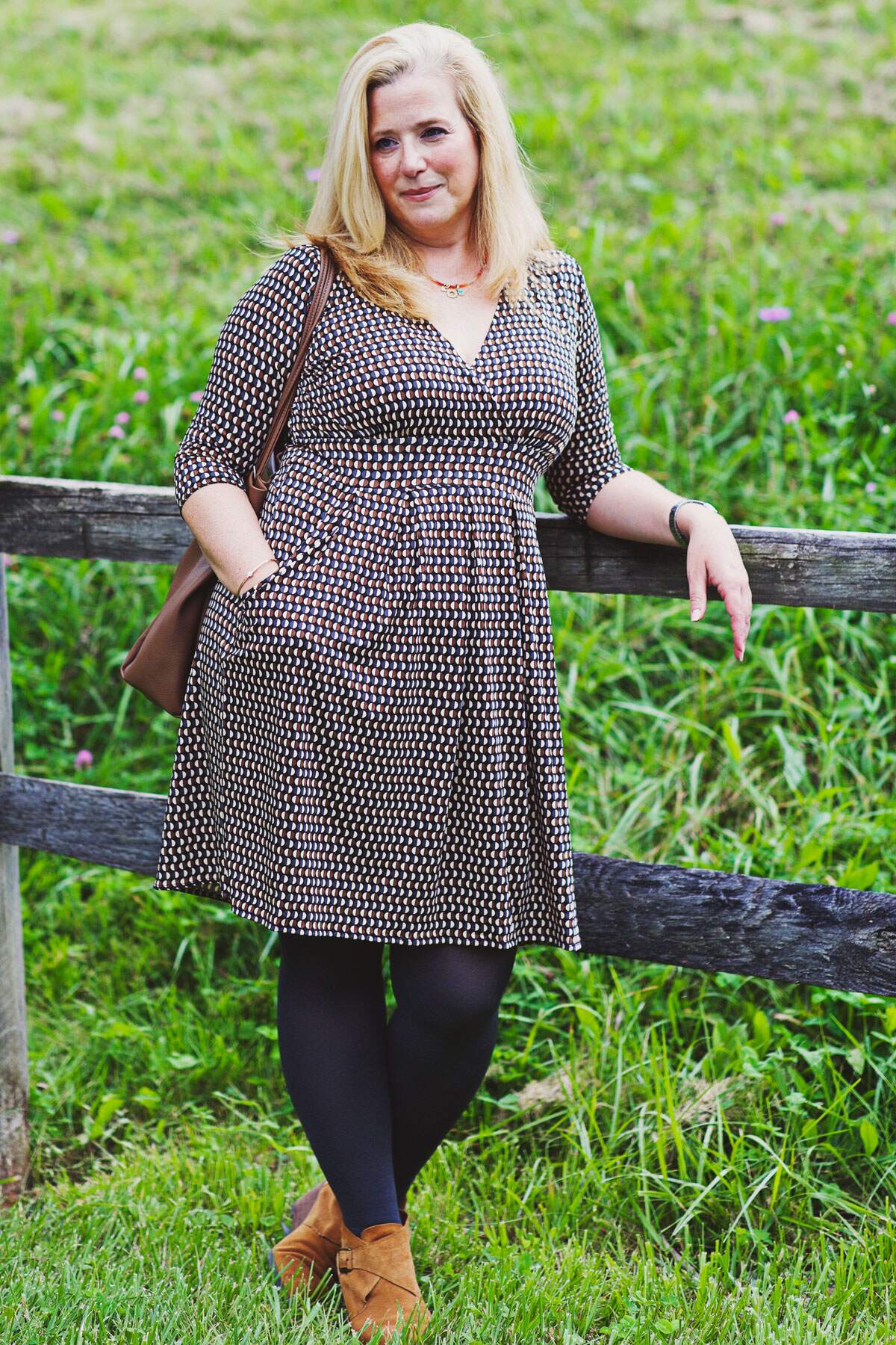 Penelope Dress - Chestnut Half Moons