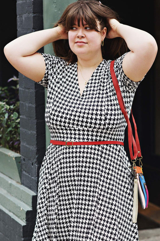 Cece Dress Houndstooth Xs