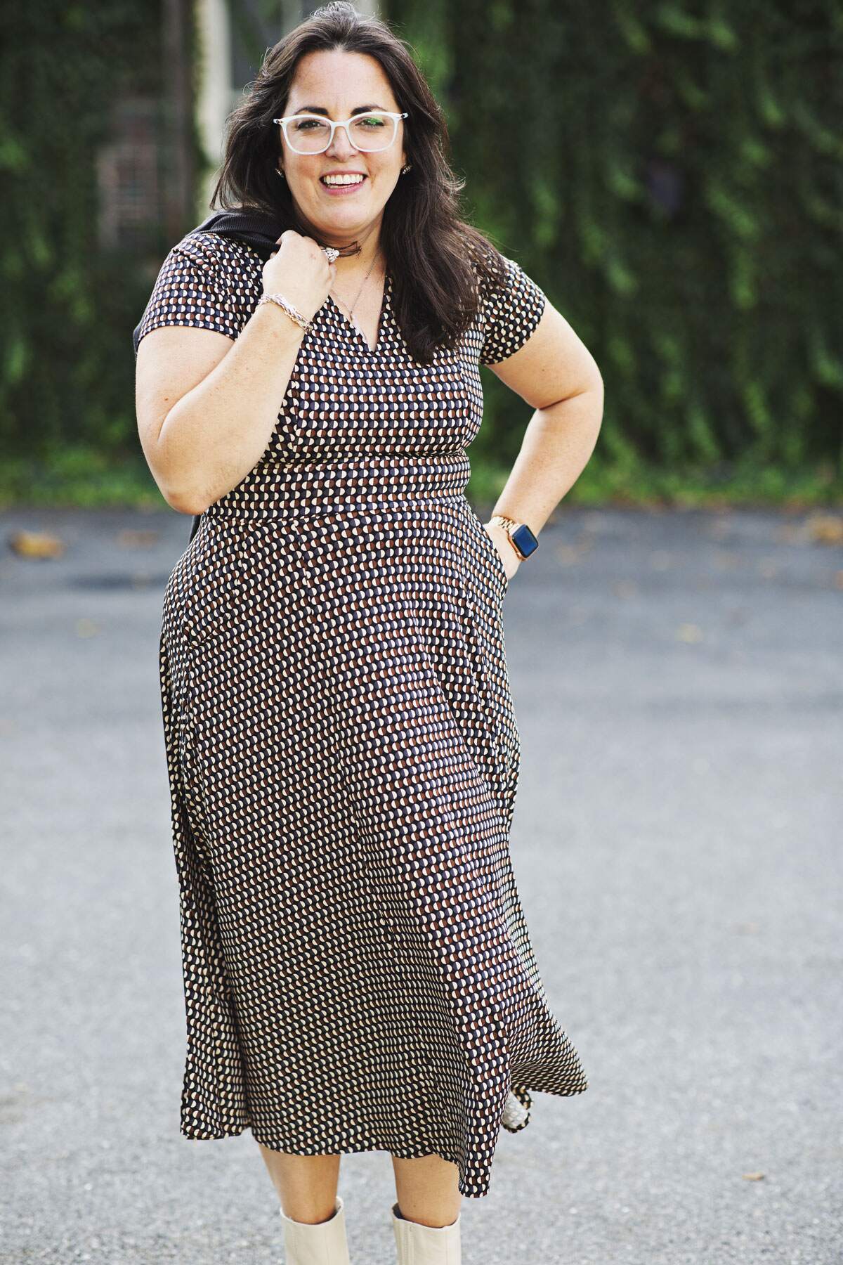 Cecelia Dress - Chestnut Half Moons