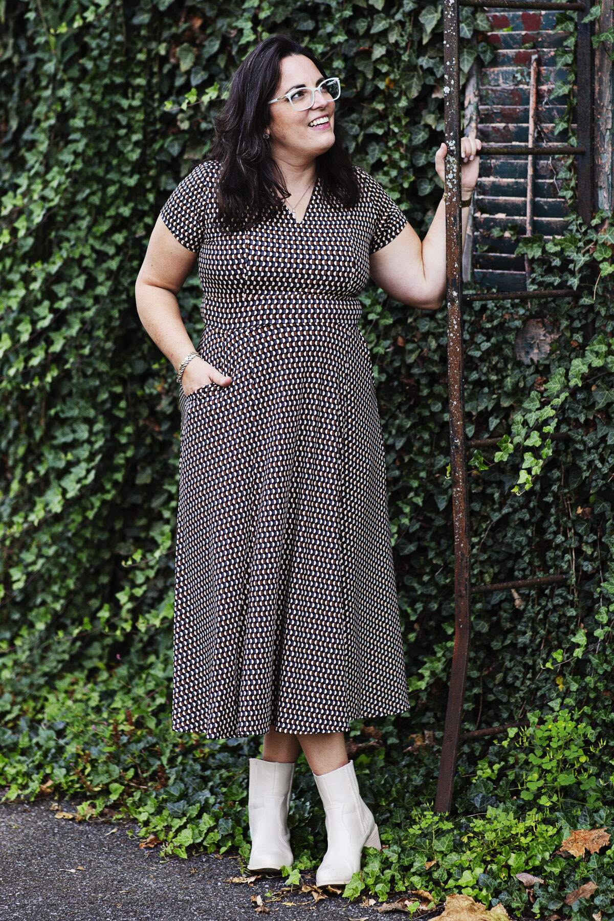 Cecelia Dress - Chestnut Half Moons
