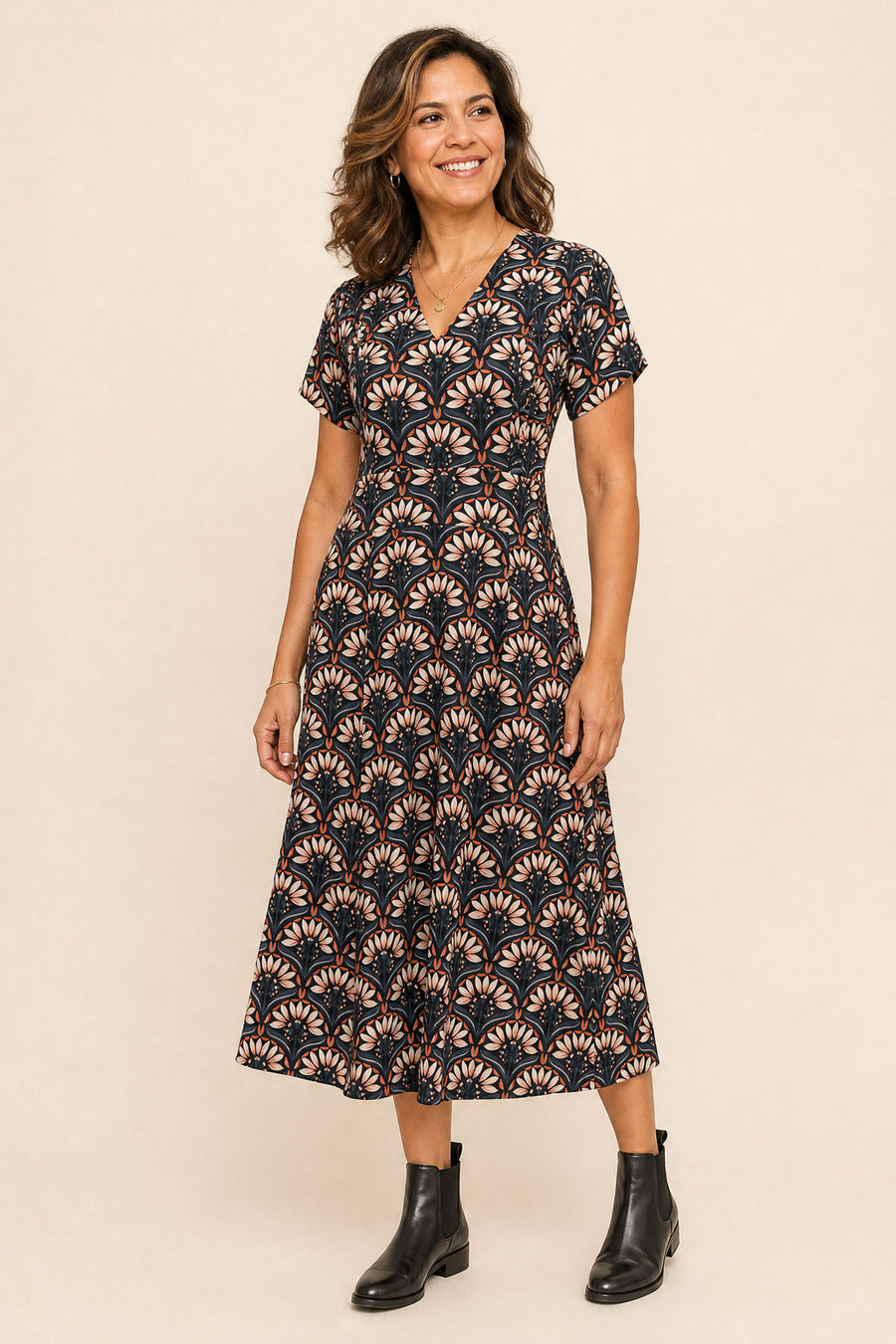 Cecelia Dress - Midnight Blooms