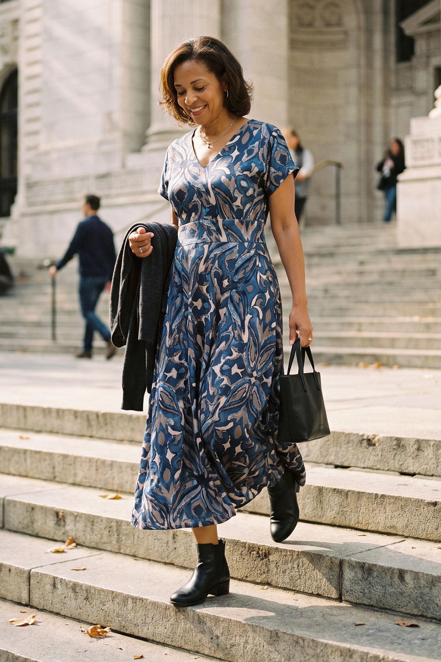 Cecelia Dress - Watercolor Blues