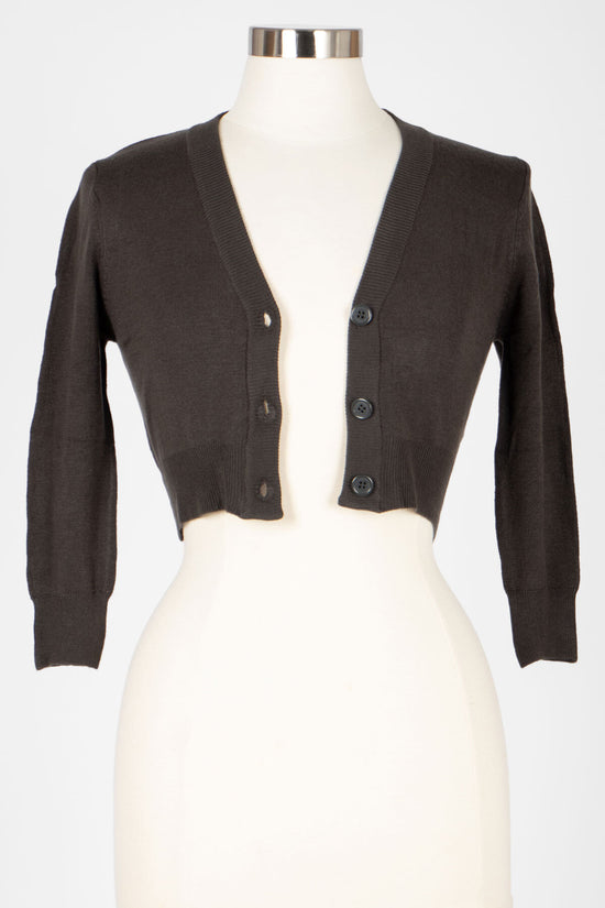 Load image into Gallery viewer, Charcoal Cropped Cardigan
