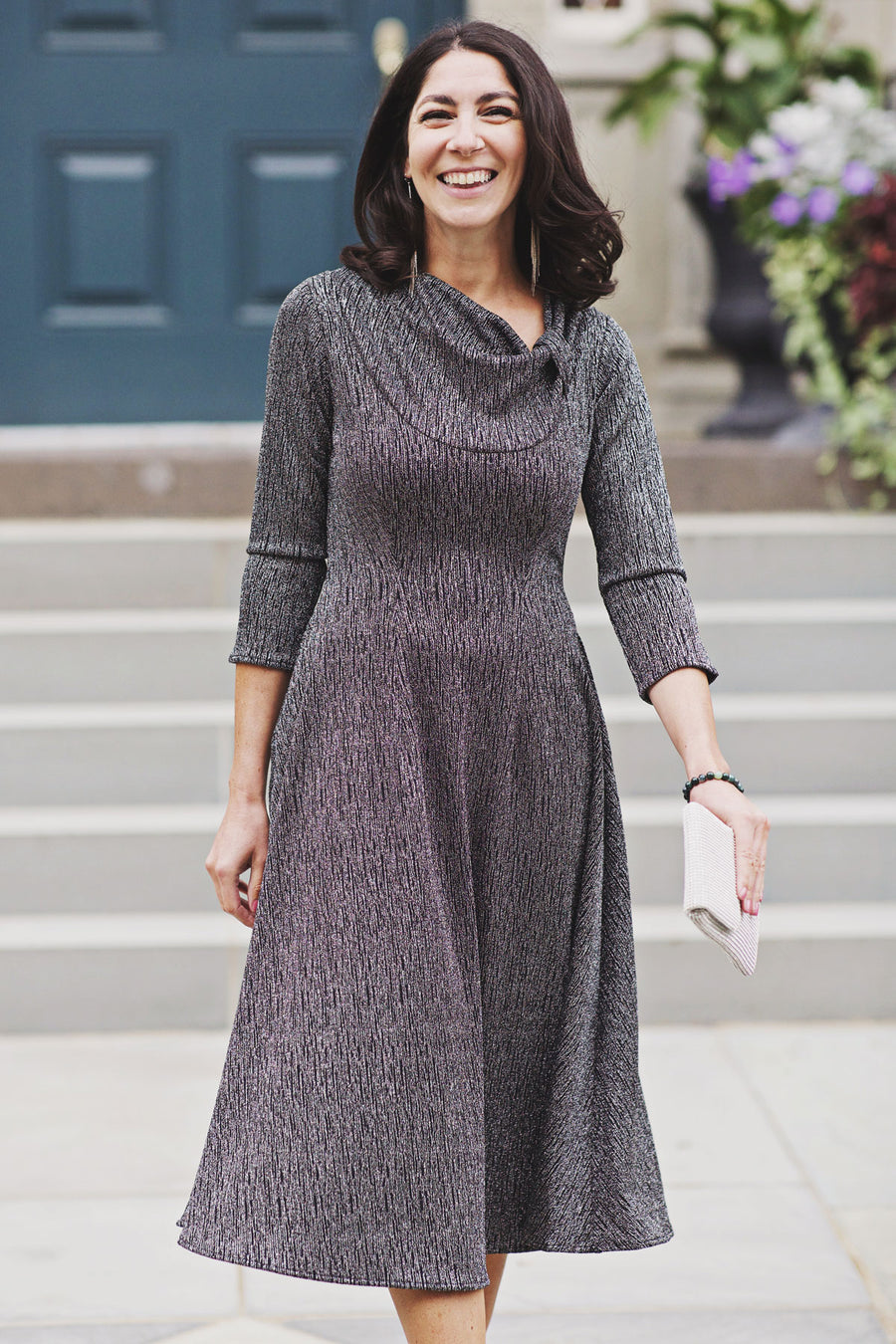 Claire Dress - Black Metallic