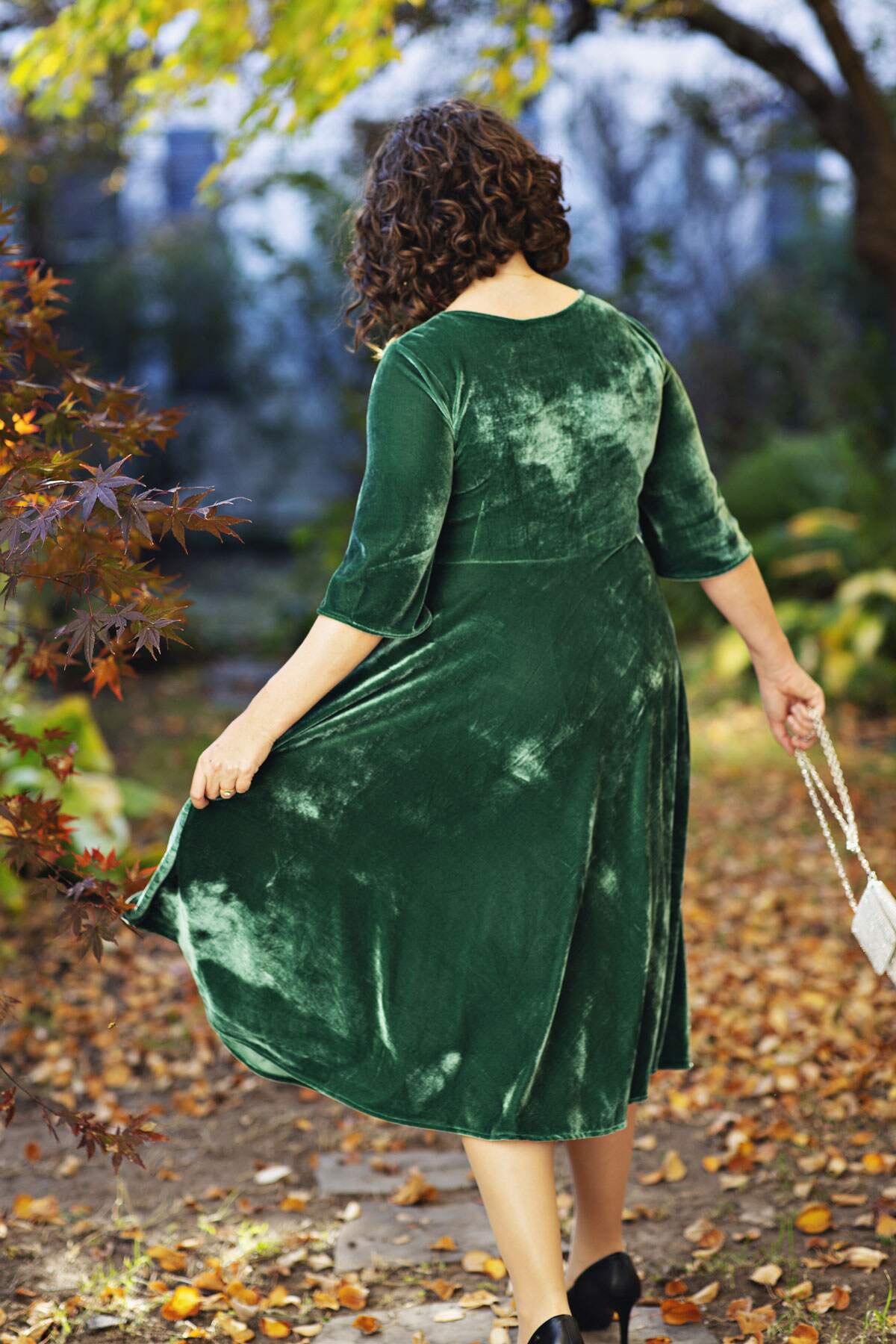 Emily Dress - Spruce Velvet FINAL SALE