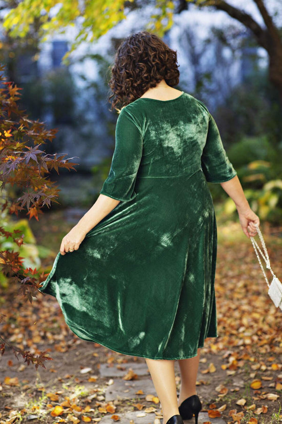 Emily Dress - Spruce Velvet FINAL SALE