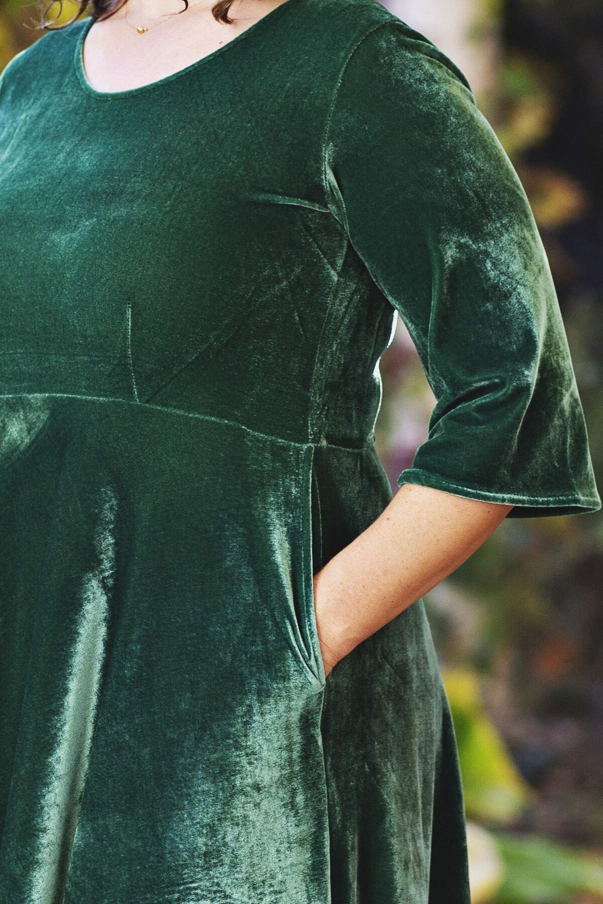 Emily Dress - Spruce Velvet FINAL SALE