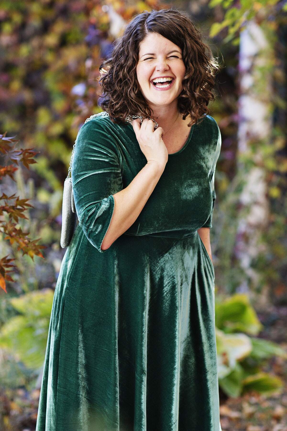 Emily Dress - Spruce Velvet FINAL SALE