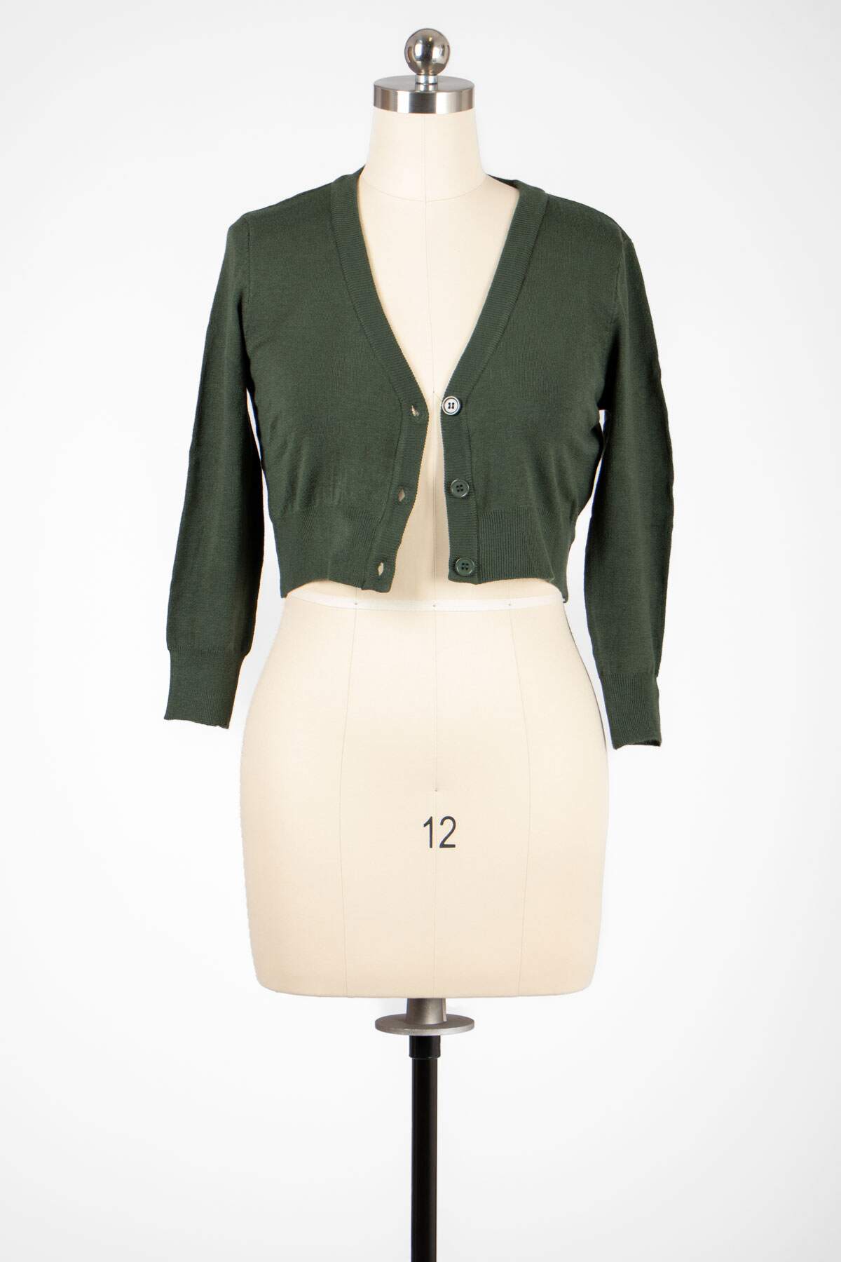 Hunter Green Cropped Cardigan