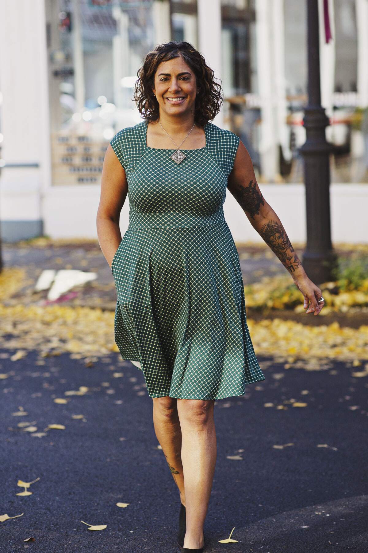 Jackie Dress - Holly Cross Dots