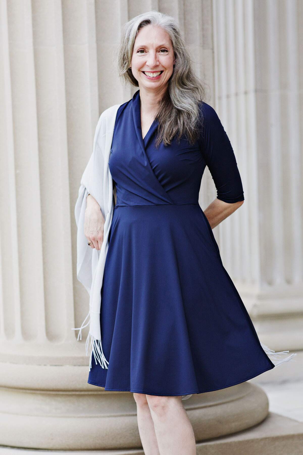 Joan Dress (3/4 Sleeves) - Midnight Blue [FINAL SALE
