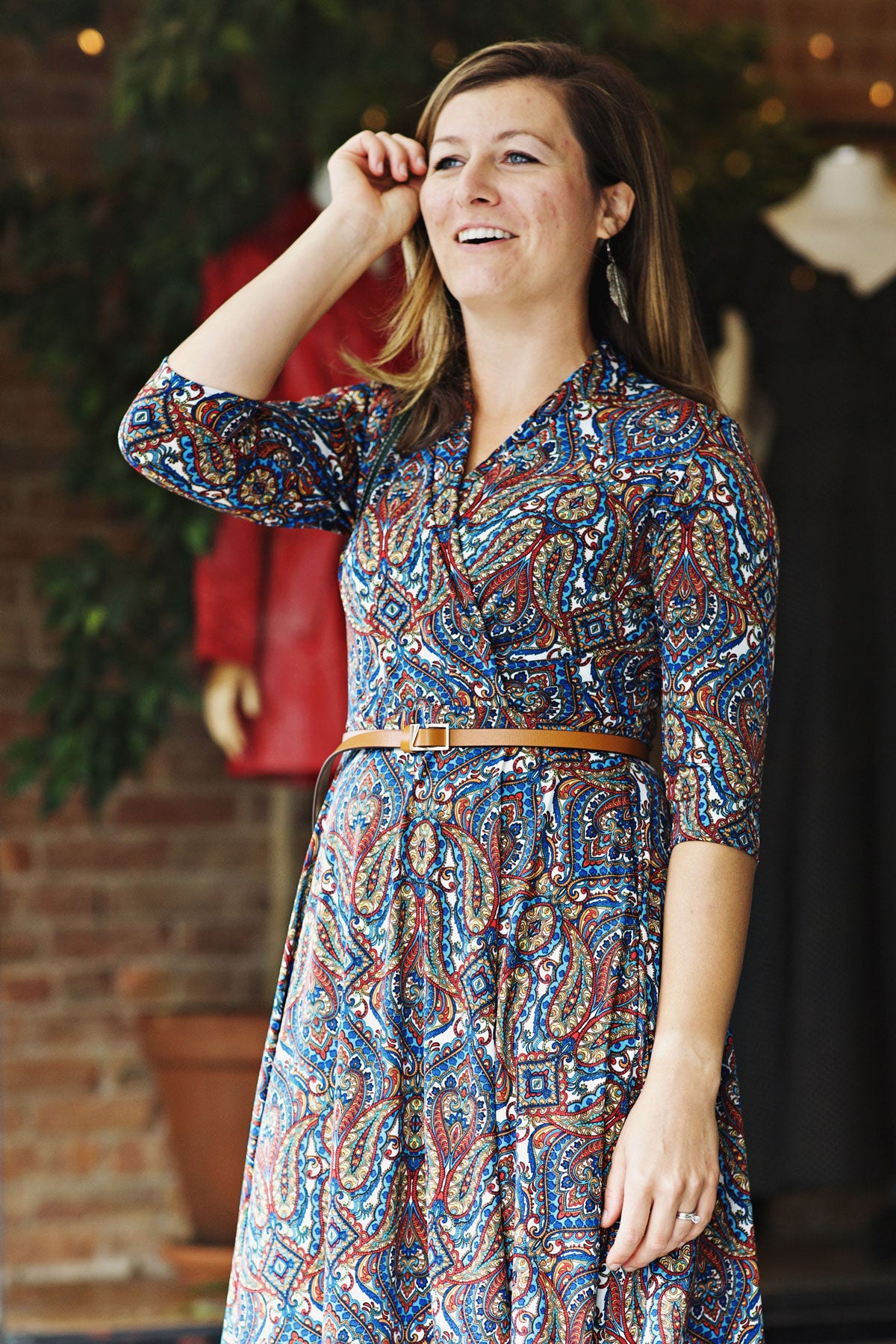 Camel Asymmetrical Buckle Cinch Waist Belt