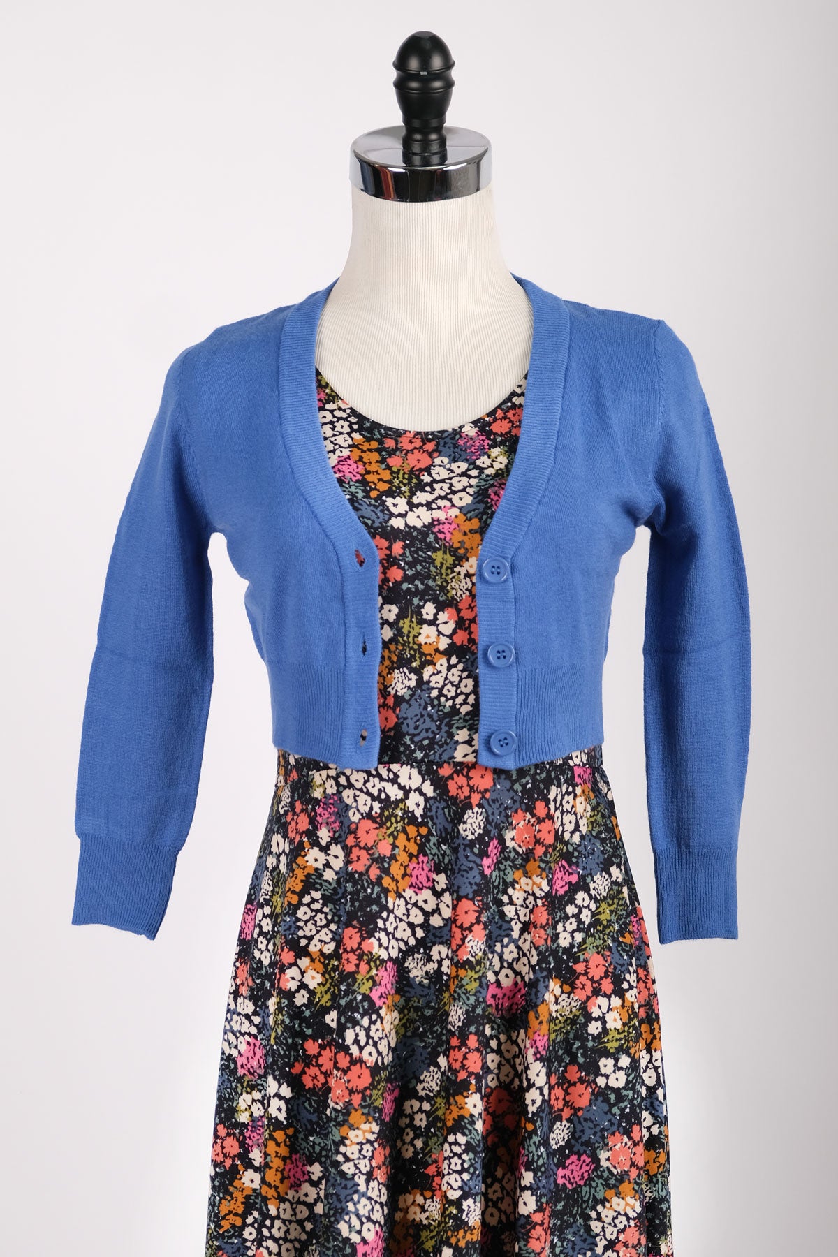 Cornflower Blue Cropped Cardigan