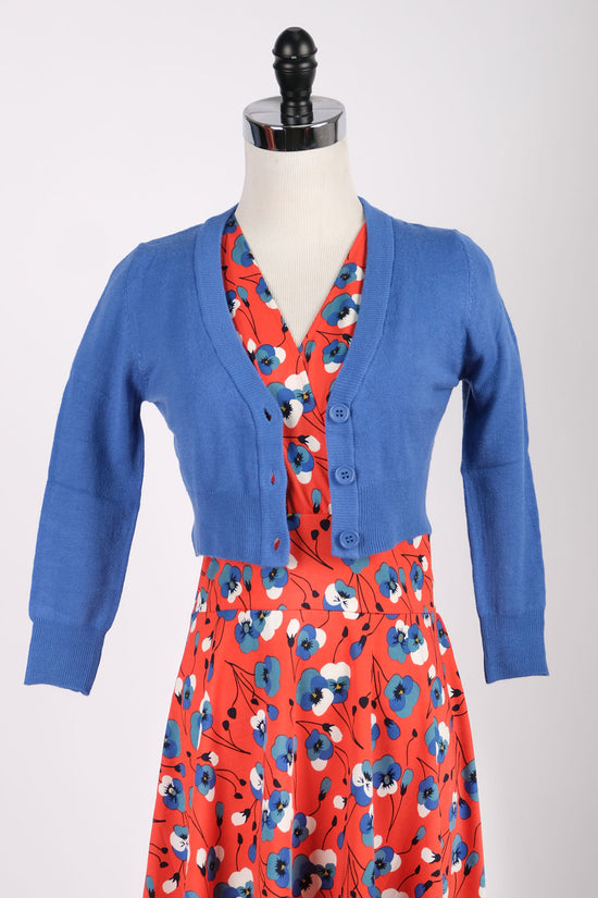 Cornflower Blue Cropped Cardigan