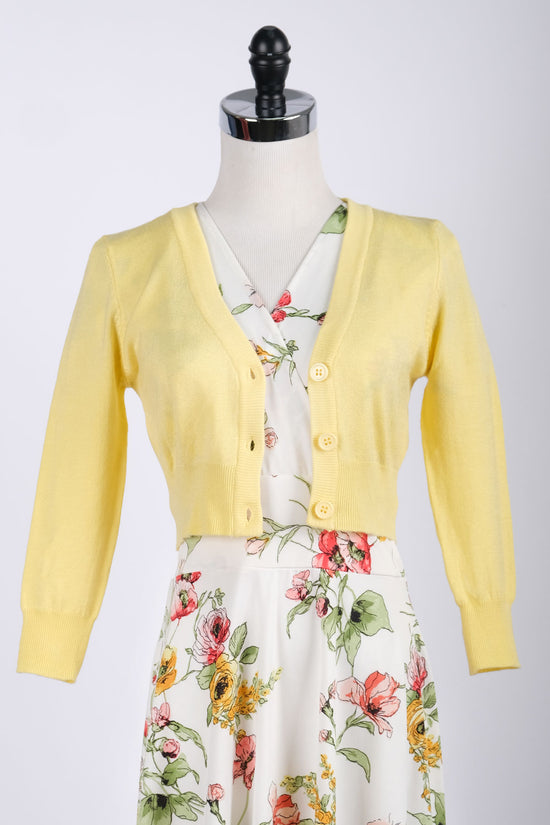 Daffodil Yellow Cropped Cardigan