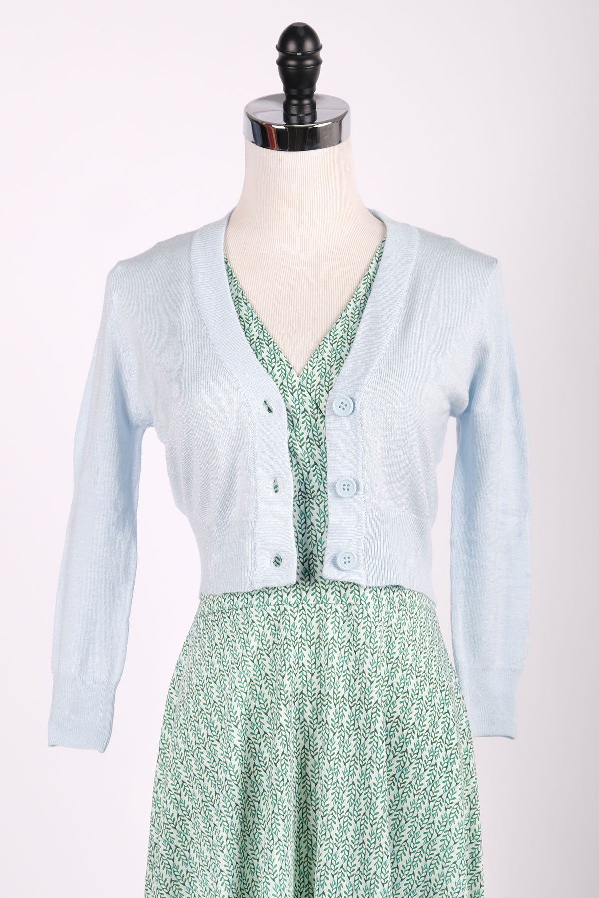Load image into Gallery viewer, Powder Blue Cropped Cardigan
