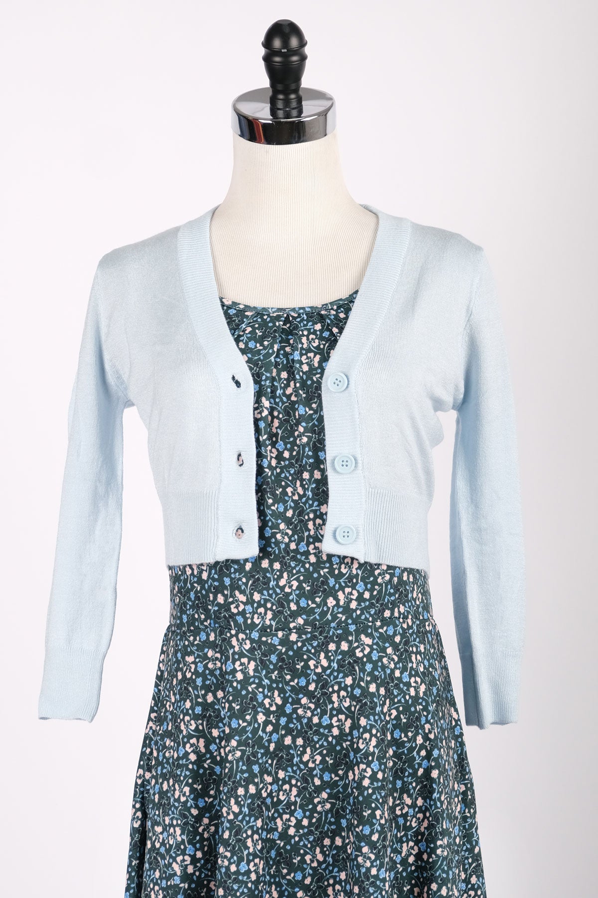 Powder Blue Cropped Cardigan