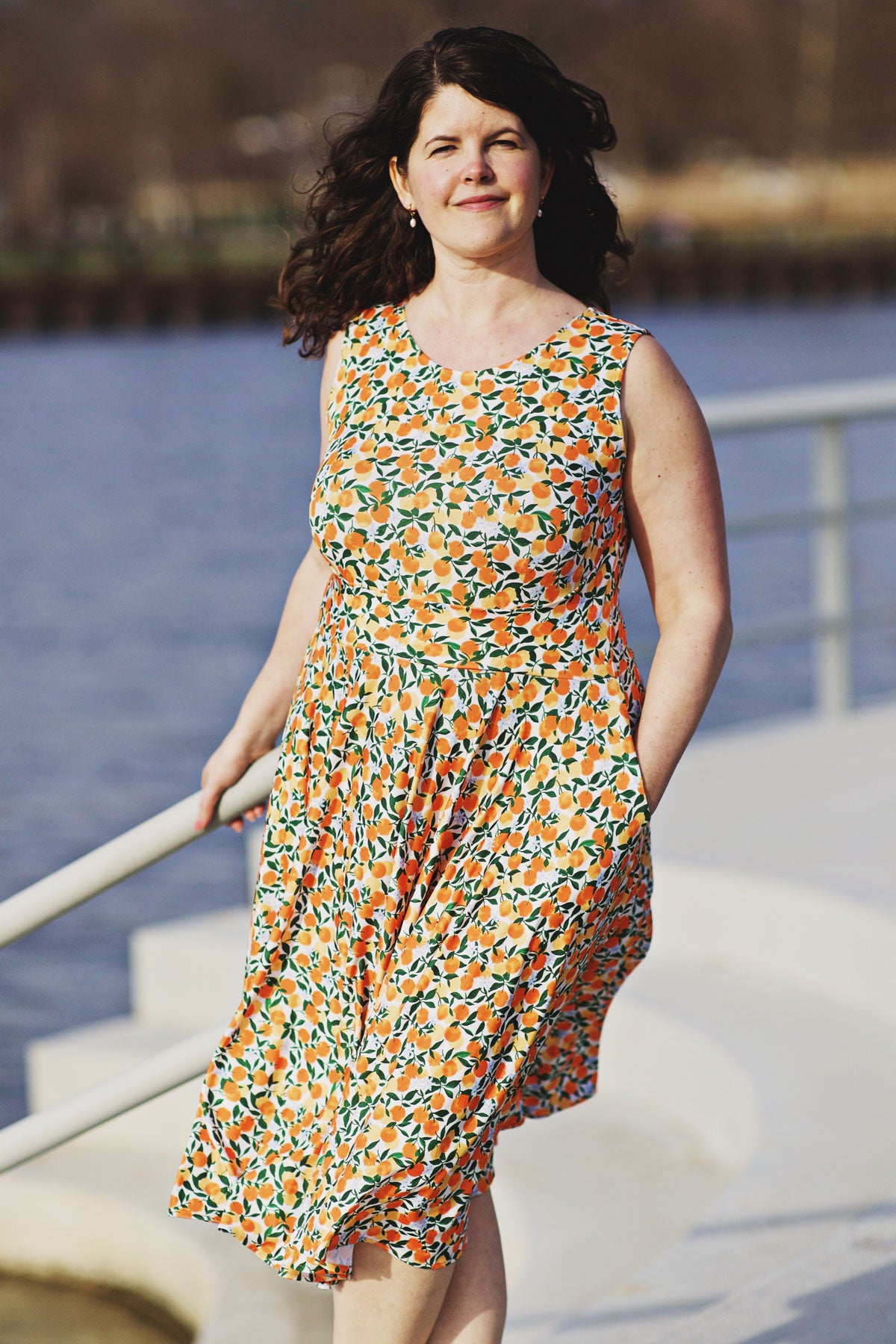 orange lily dress LILY SILK DRESS ORANGE FLOWER, hand made - MOMO NEW YORK