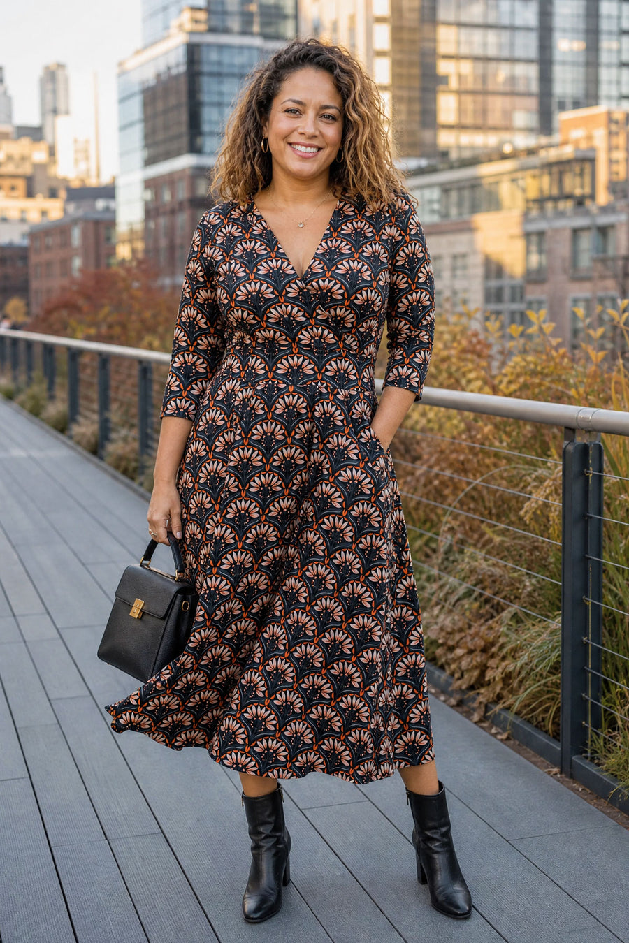 Maggie Dress - Midnight Blooms