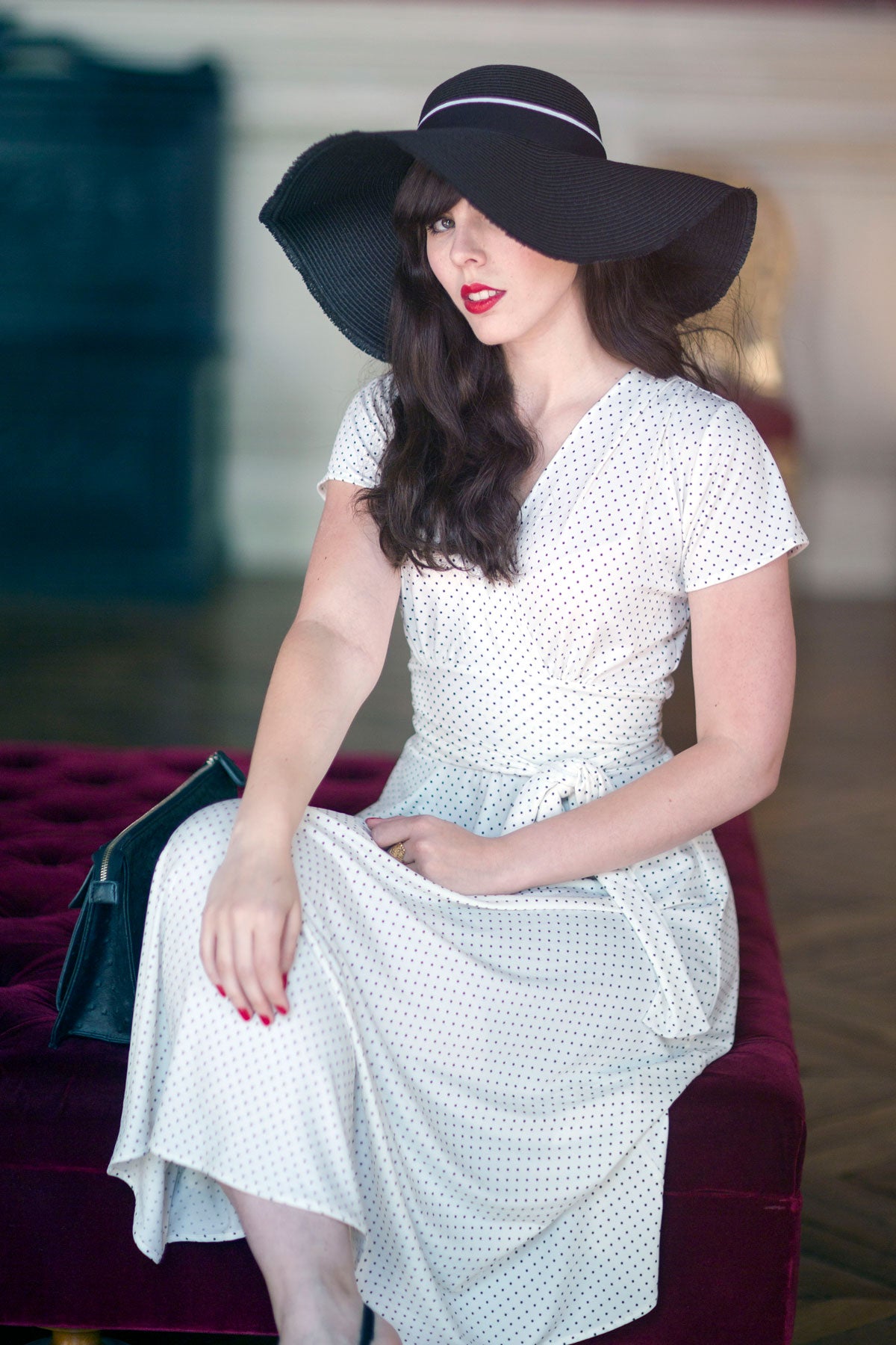 Margaret Dress - Cream with Black Pin Dots FINAL SALE