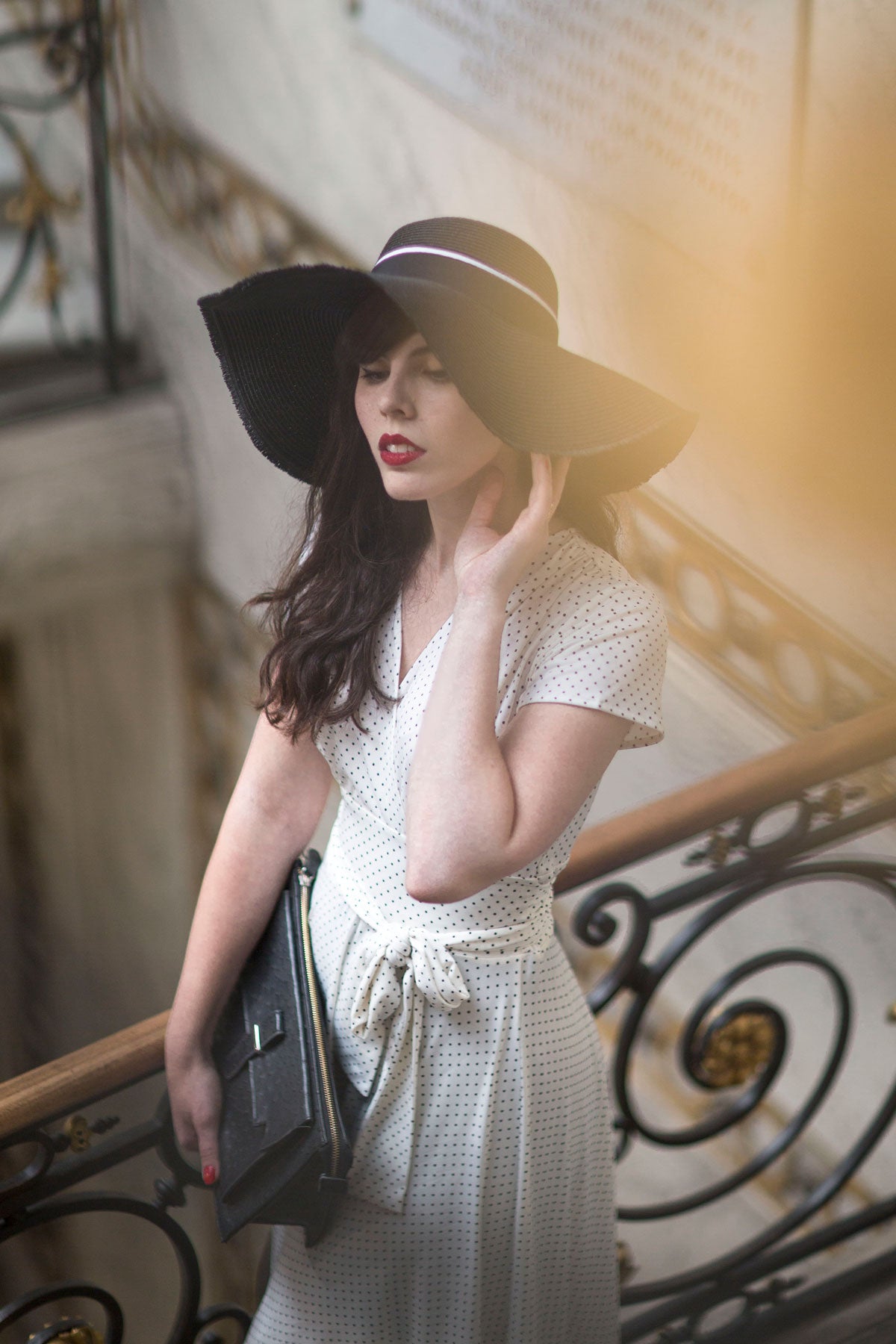 Margaret Dress - Cream with Black Pin Dots FINAL SALE