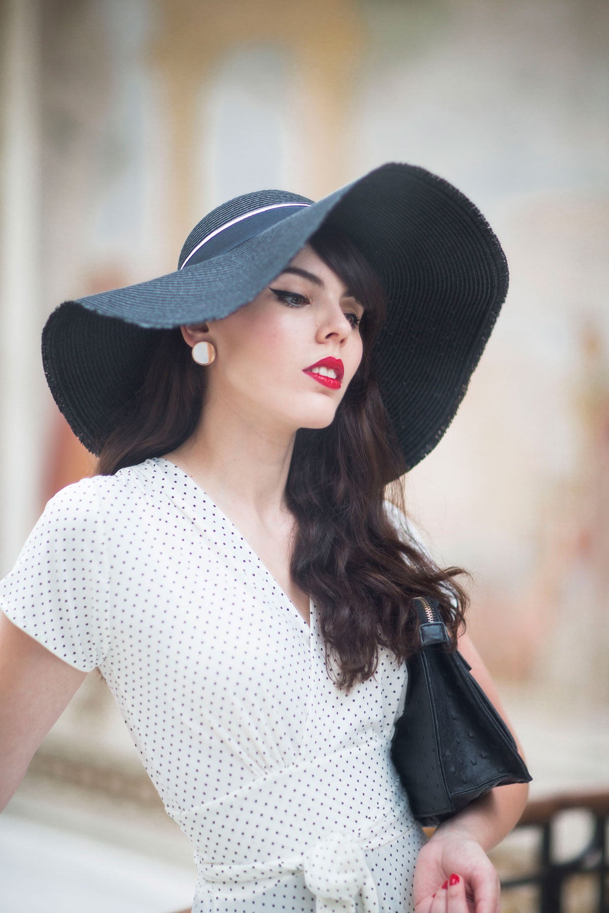 Margaret Dress - Cream with Black Pin Dots FINAL SALE