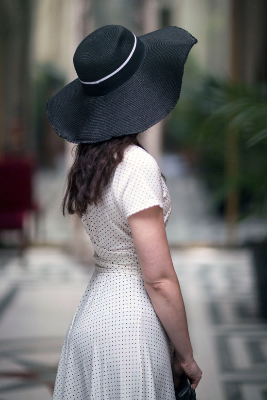 Margaret Dress - Cream with Black Pin Dots FINAL SALE