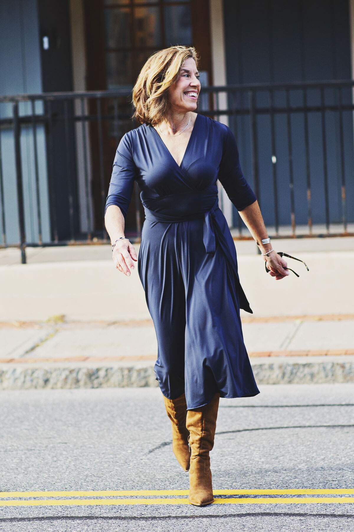 Margaret Dress (3/4 Sleeves) - Midnight Blue